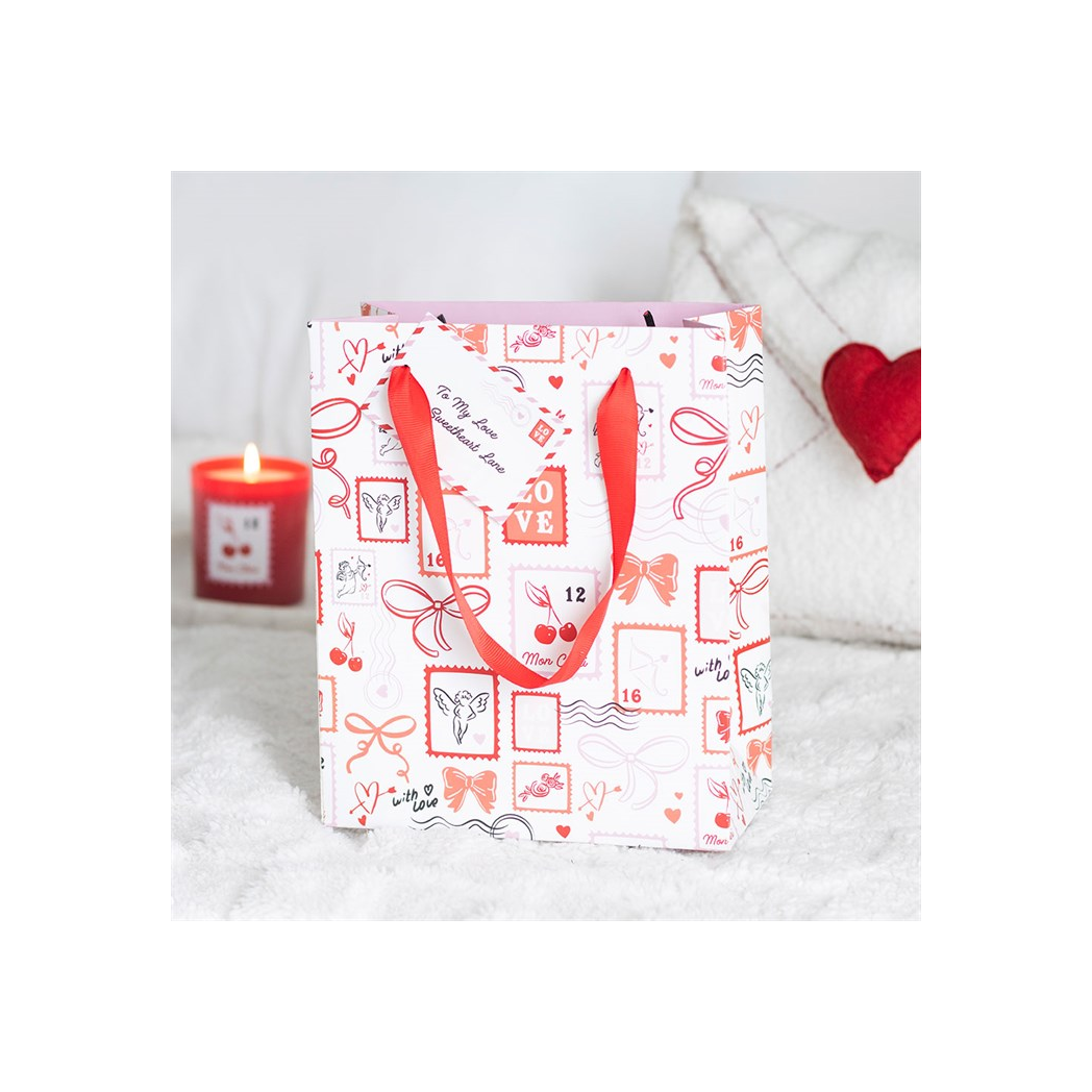 Valentine Postage Stamp Print Gift Bag
