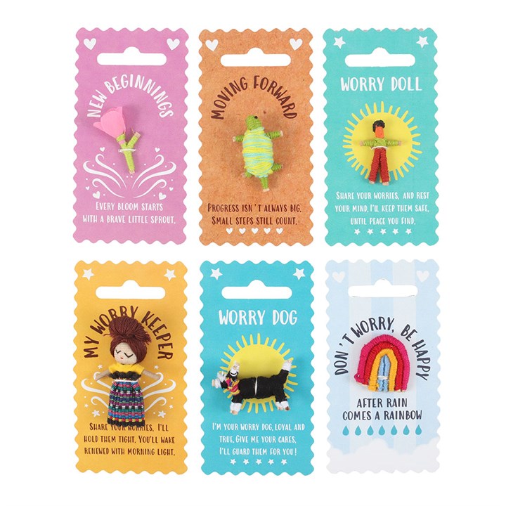 Set of 6 Pocket Positivity Worry Dolls