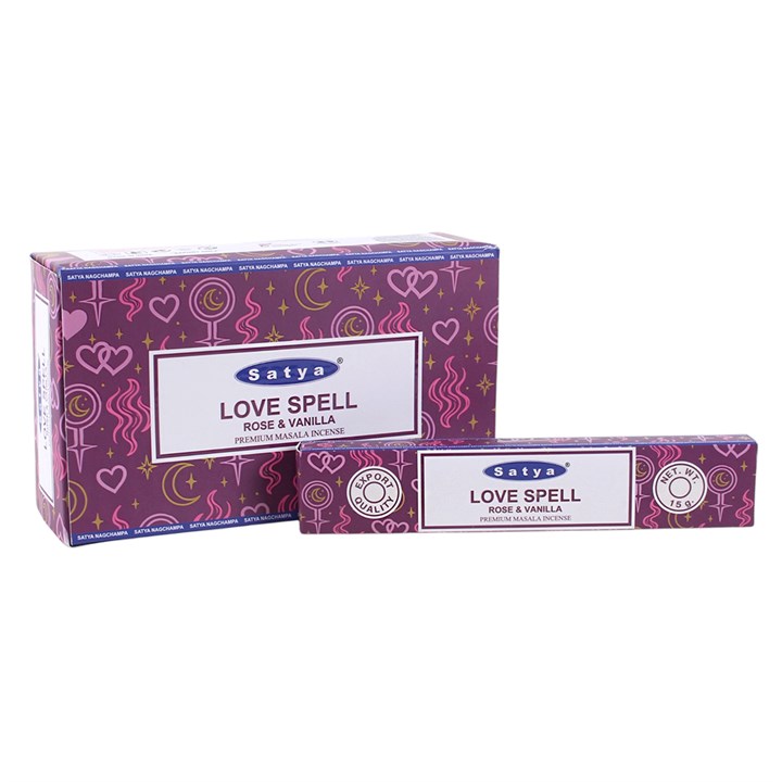 12 Packs of Love Spell Incense Sticks by Satya