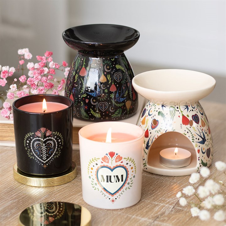 Mum Folk Heart French Tulip Candle