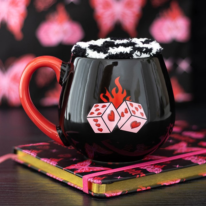 Black Dice Mug and Socks Set