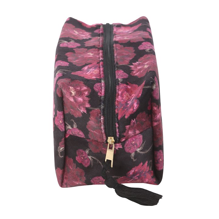 Dark Romance Floral Print Makeup Bag