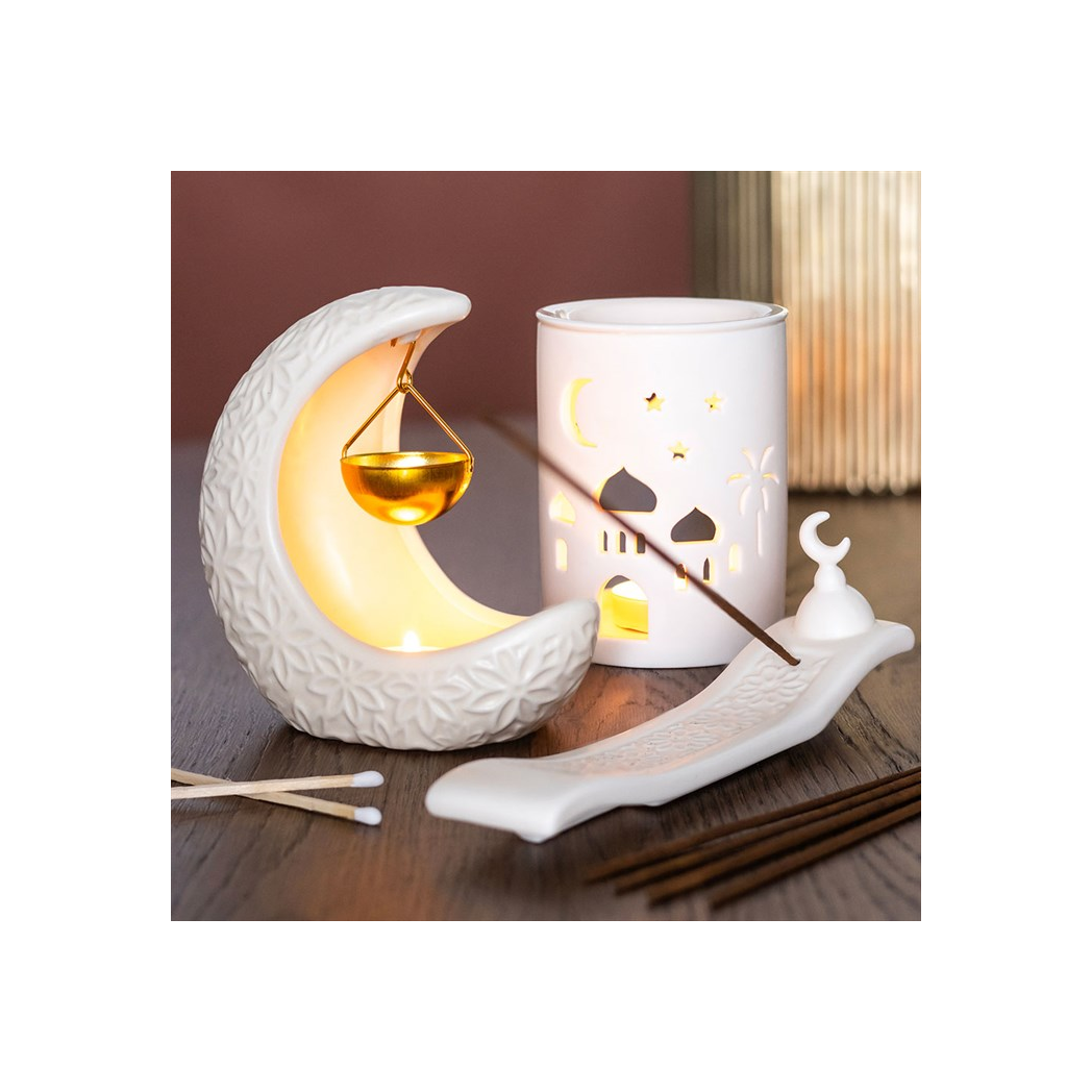 Geometric Crescent Moon Incense Ash Catcher