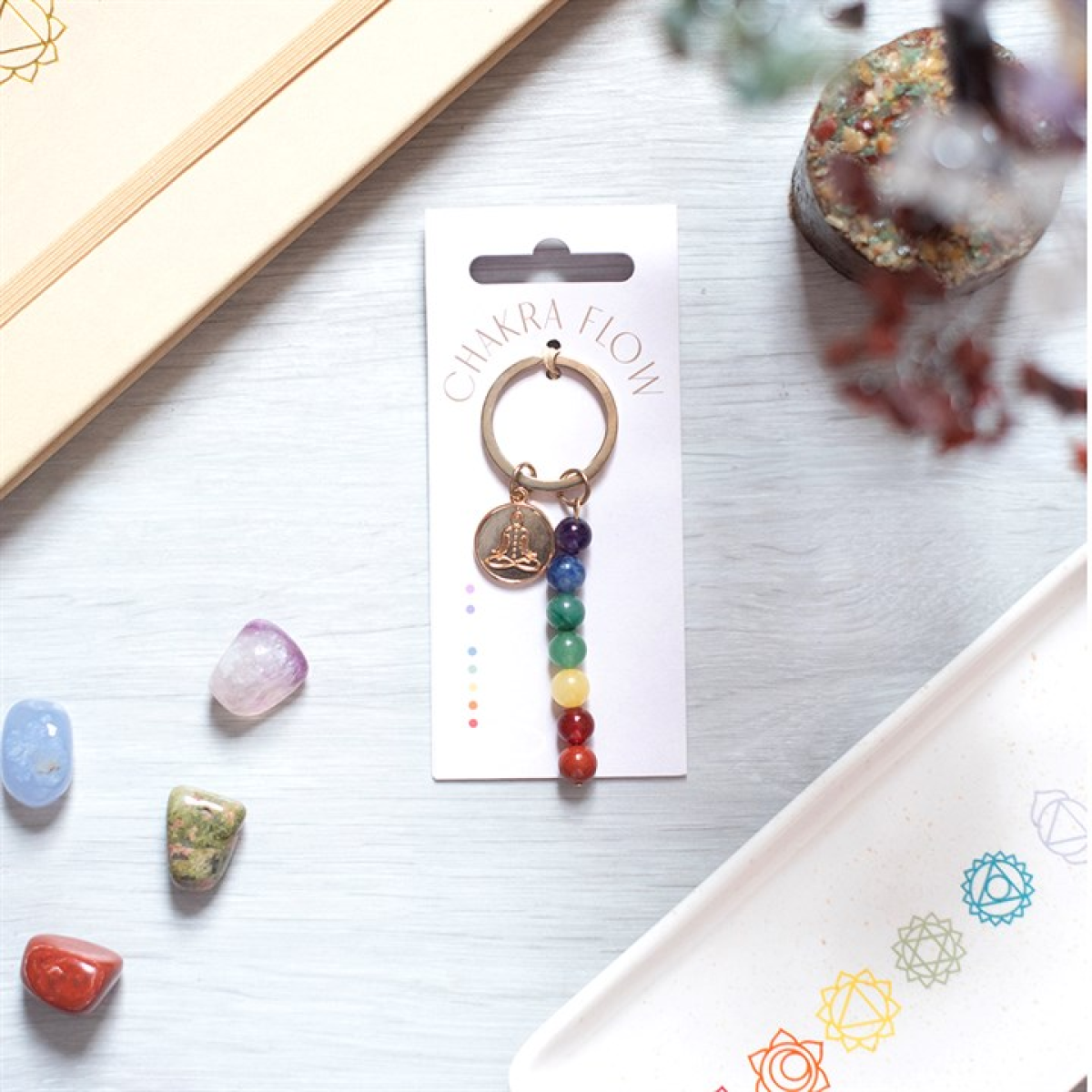 Chakra Flow Beaded Keyring
